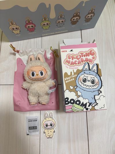 POP MART THE MONSTERS (LABUBU) Exciting Macaron Plush Series SOYMILK
