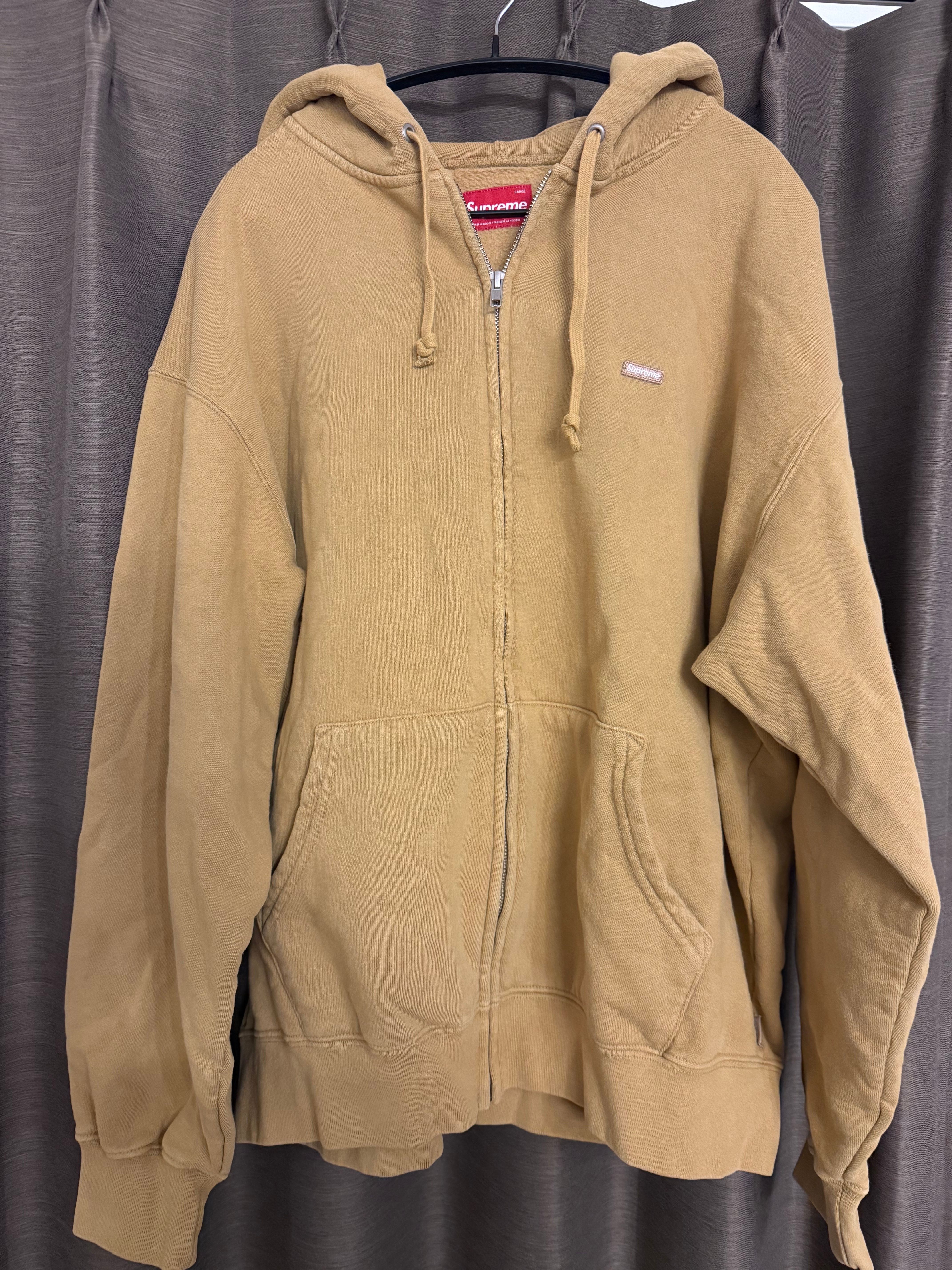 Supreme Overdyed Small Box Zip Up Hooded Sweatshirt "Sand"