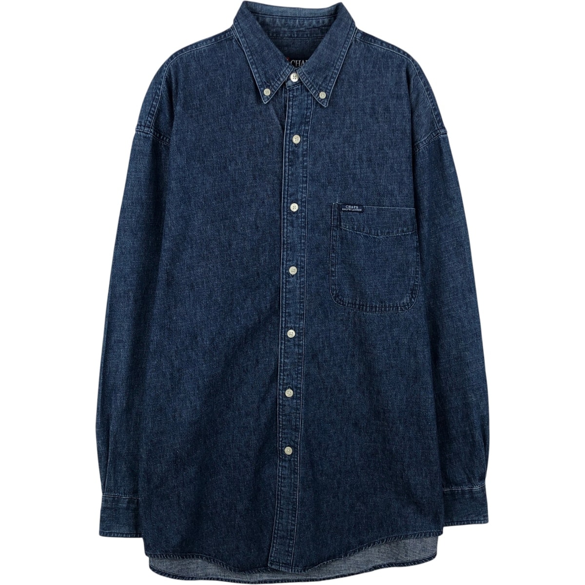 古着 ラルフローレン Ralph Lauren CHAPS チャップス 長袖 ボタンダウンデニムシャツ メンズM相当/eaa647021