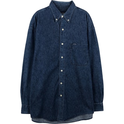 古着 ラルフローレン Ralph Lauren CHAPS チャップス 長袖 ボタンダウンデニムシャツ メンズM相当/eaa647021