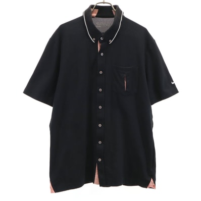 NIKE GOLF ナイキゴルフ 半袖 ボタンダウン ポロシャツ XXL ブラック