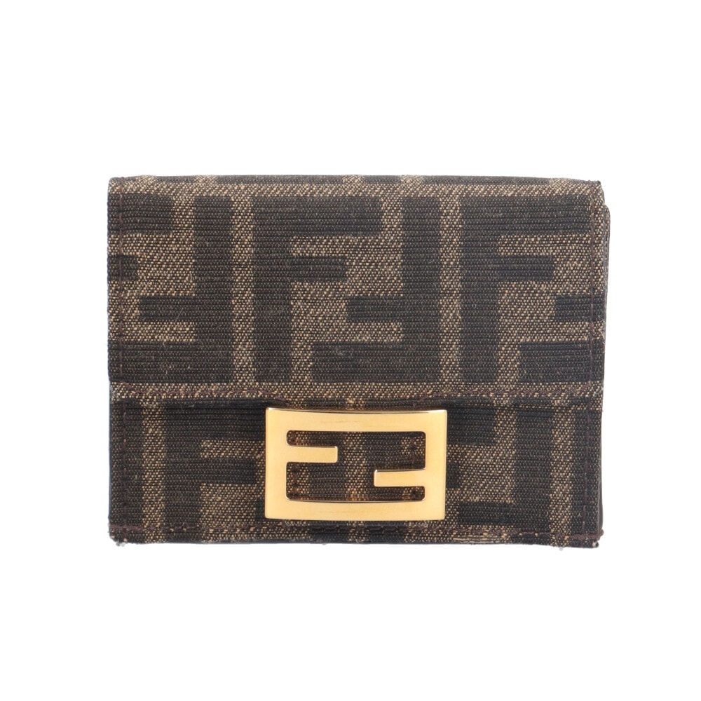 フェンディ バゲット マイクロ ズッカ 三つ折り財布 ファブリック 8M0395 レディース FENDI 中古