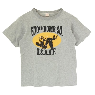 The REAL McCOY'S ザリアルマッコイズ Tシャツ sports wear U.S.A.A.F プリント Tシャツ グレー系 M【中古】