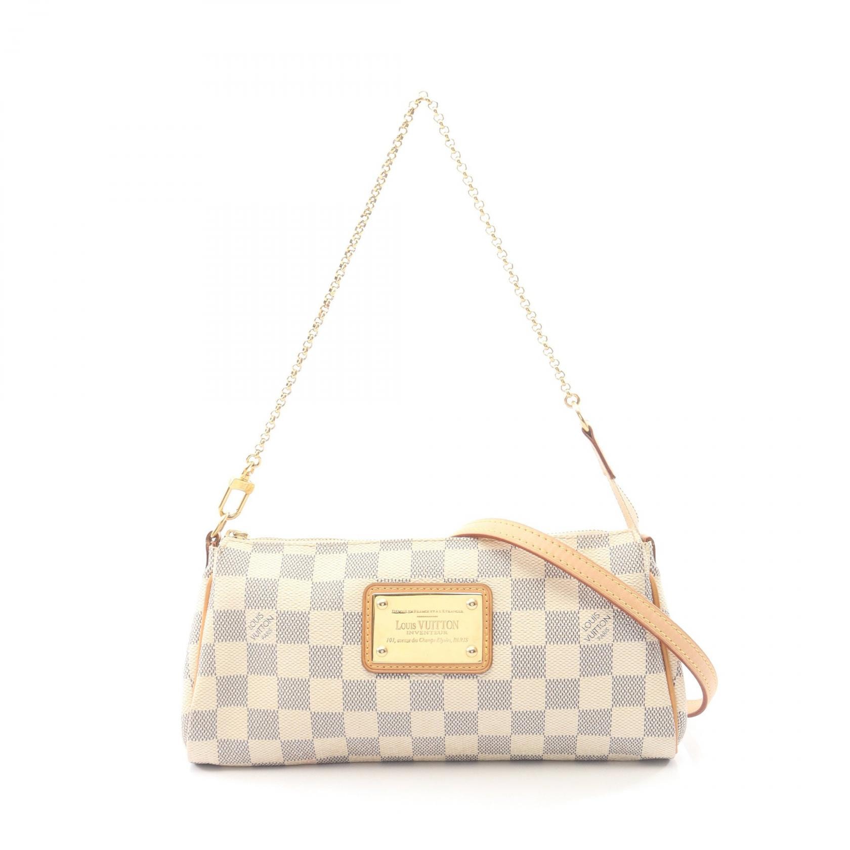 ルイ・ヴィトン LOUIS VUITTON エヴァ 2WAY ハンドバッグ バッグ PVCコーティングキャンバス レザー ダミエ・アズール レディース ホワイト系 N55214 【中古】