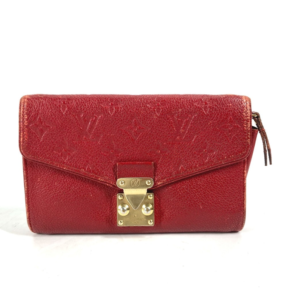 ルイヴィトン LOUIS VUITTON ポシェットサンジェルマン M60640 モノグラムアンプラント チェーンウォレット ロングウォレット 長財布 モノグラムアンプラントレザー レッド