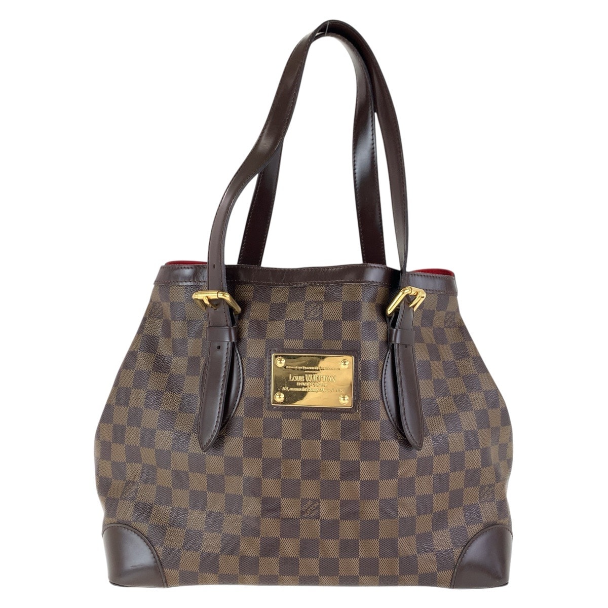 美品 LOUIS VUITTON ルイヴィトン ダミエ ハムステッド MM ブラウン ゴールド金具 PVC レザー/ トートバッグ ショルダーバッグ 500685 【中古】