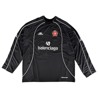 BALENCIAGA バレンシアガ 長袖Tシャツ メッシュテクニカルジャージー PARIS SOCCER トップス アパレル 服 L 778972 ブラック 黒 ポリエステル メンズ オールシーズン【中古品】