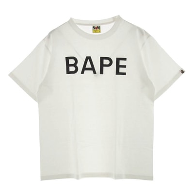 A BATHING APE アベイシングエイプ Tシャツ BAPE LOGO TEE ベイプロゴ 半袖 Tシャツ L ホワイト系 L【中古】