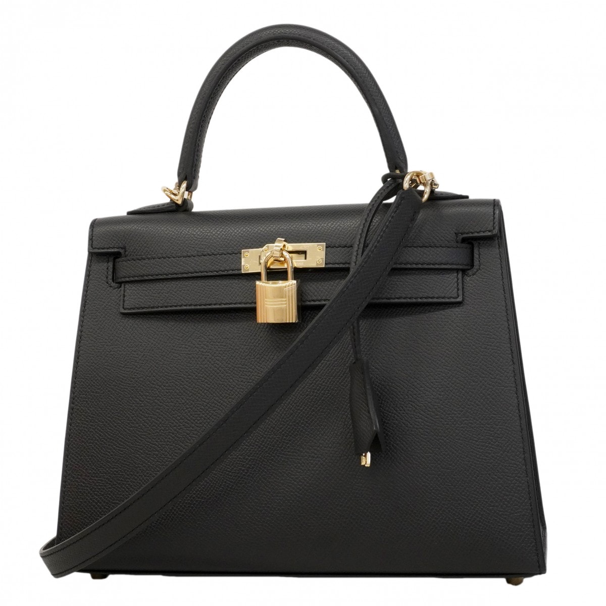 【6eb0861-g】エルメス ハンドバッグ ケリー25 ヴォーエプソン グリミスティ ゴールド金具 K刻印 2wayバッグ【中古】レディース