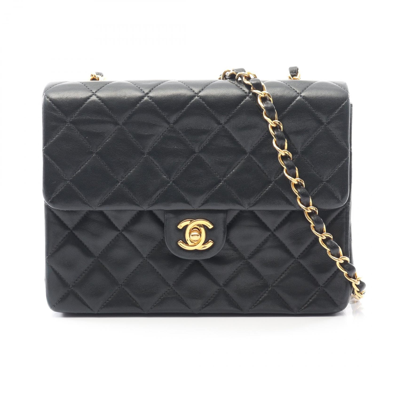 シャネル CHANEL ミニマトラッセ20 ショルダーバッグ バッグ ラムスキン(羊革) レディース ブラック系 【中古】