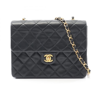 シャネル CHANEL ミニマトラッセ20 ショルダーバッグ バッグ ラムスキン(羊革) レディース ブラック系 【中古】