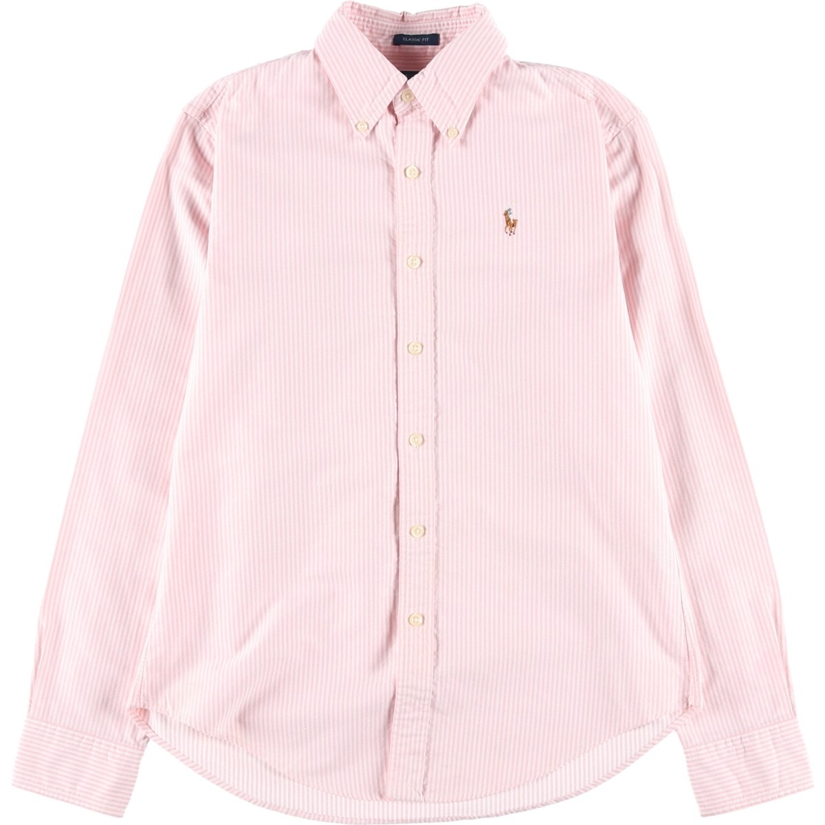 古着 ラルフローレン Ralph Lauren CLASSIC FIT クラシックフィット 長袖 ボタンダウンストライプシャツ レディースM相当/eaa608646