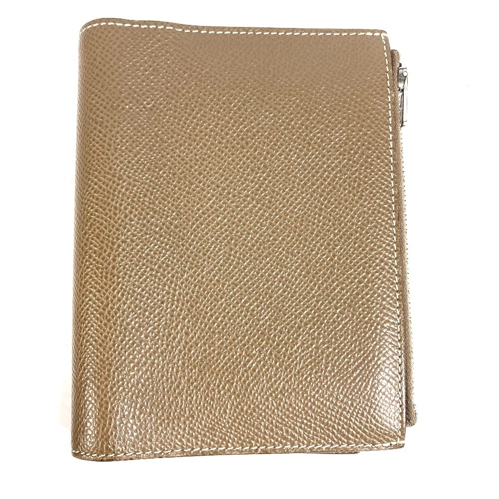 エルメス HERMES EAジップ EA ジップ システム手帳 ステーショナリー ポケット付き 手帳カバー レザー Y刻 エトゥープ グレー