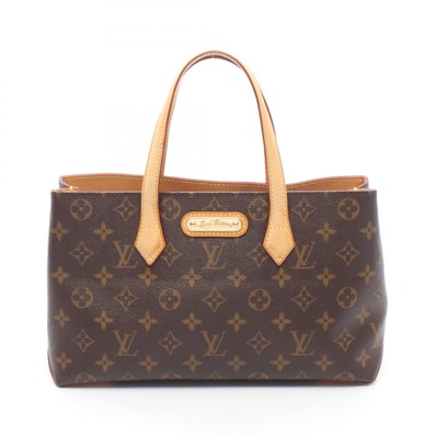 ルイ・ヴィトン LOUIS VUITTON ウィルシャーPM ハンドバッグ バッグ PVCコーティングキャンバス レザー モノグラム レディース ブラウン系 M45643 【中古】