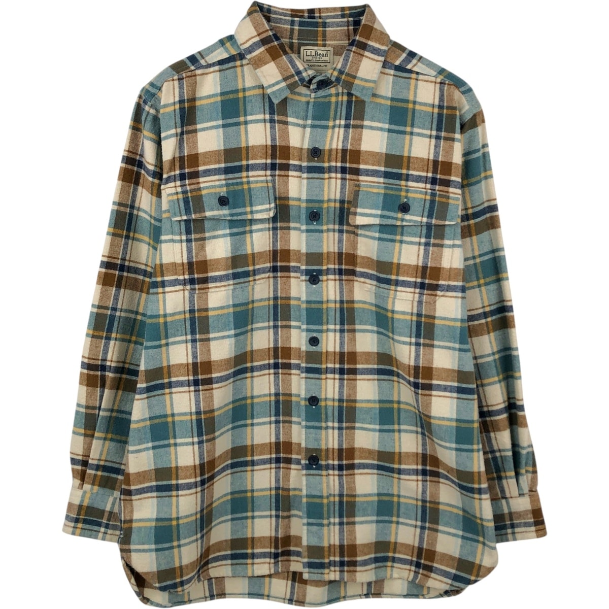 古着 90~00年代 エルエルビーン L.L.Bean TRADITIONAL FIT 長袖 ヘビーネルチェックシャツ メンズM相当/eaa650295