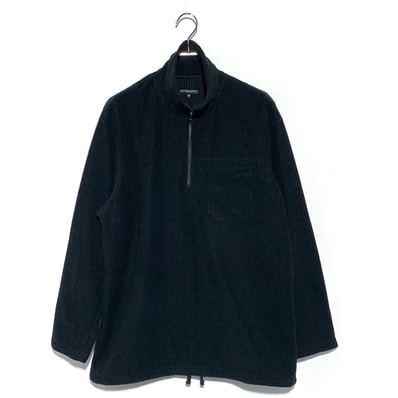 ENGINEERED GARMENTS Zip Mock Neck - Polyester Waffle - Black