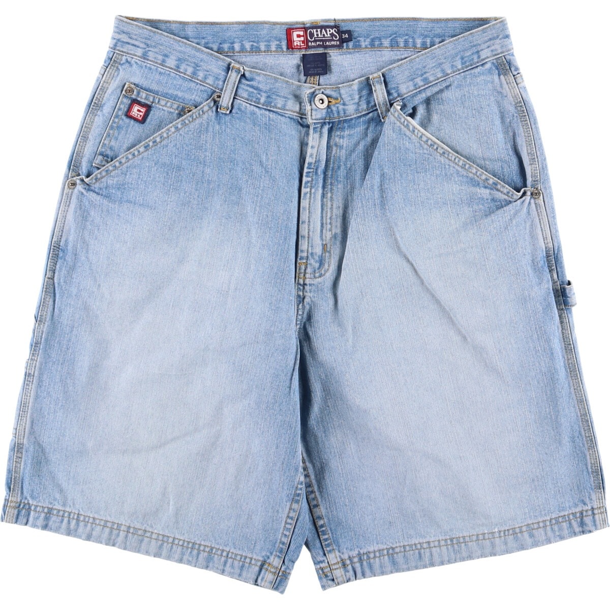 古着 90年代 ラルフローレン Ralph Lauren CHAPS チャップス デニムペインターショーツ ハーフパンツ メンズw35相当/eaa577404