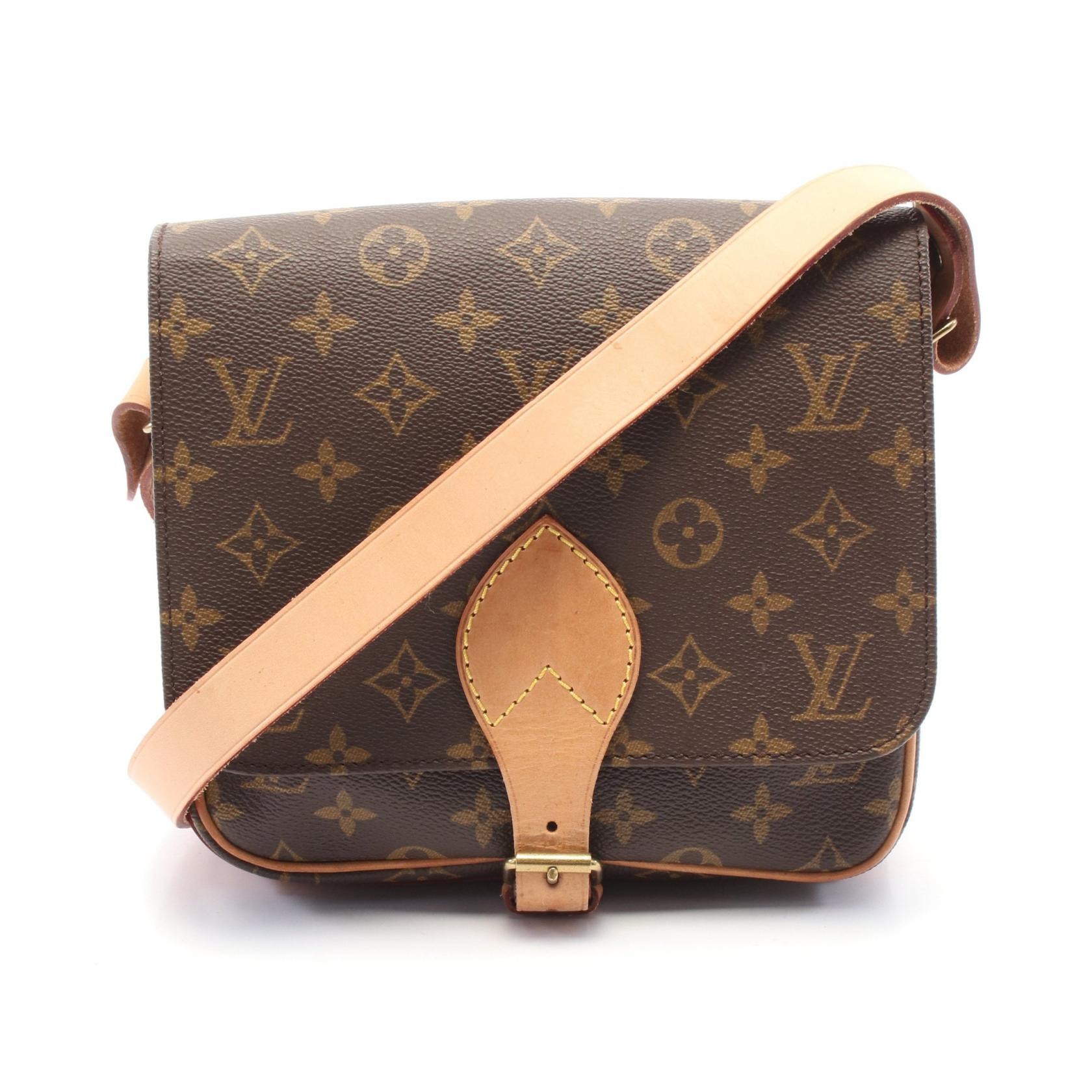 ルイ・ヴィトン LOUIS VUITTON カルトシエールMM ショルダーバッグ バッグ PVCコーティングキャンバス レザー モノグラム レディース ブラウン系 M51253 【中古】