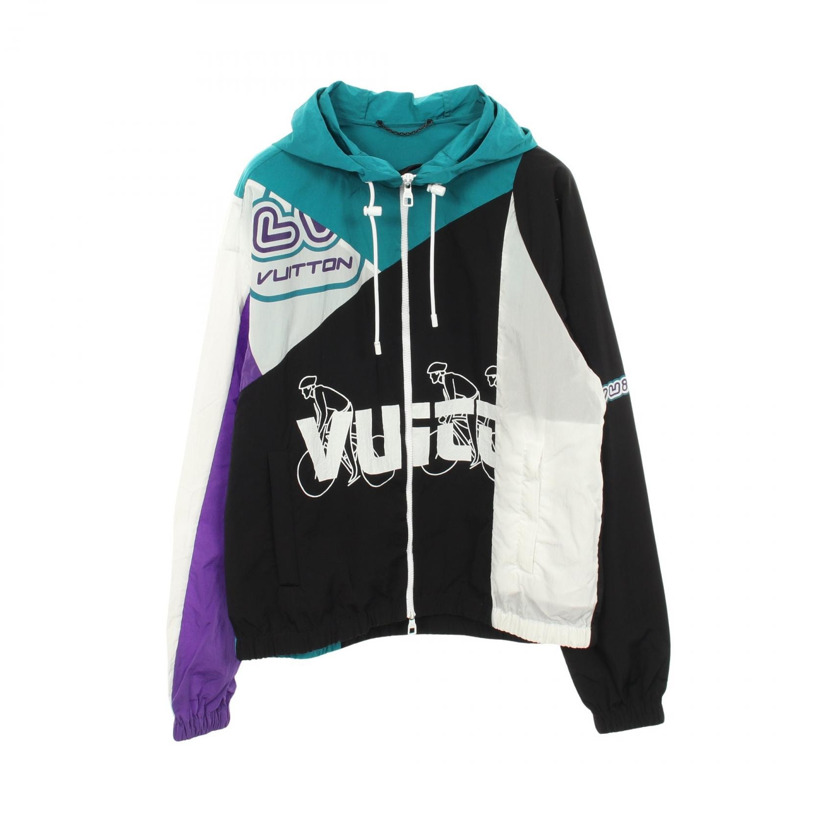 ルイ・ヴィトン LOUIS VUITTON パッチワーク ロゴ ブルゾン 衣料品 アウター ナイロン メンズ ブラック系 / マルチカラー RM222 P0G HNB71W 【中古】