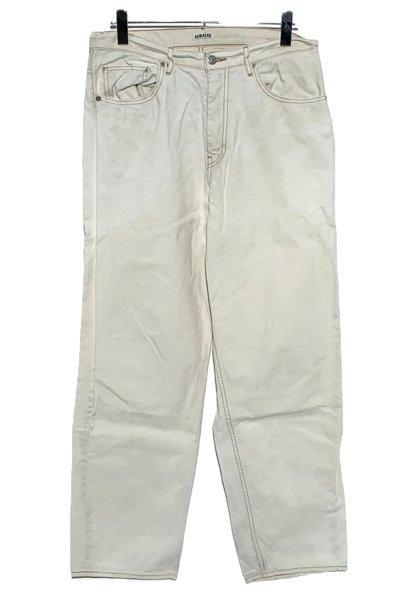AURALEE Organic Cotton Slub Duck Wide Pants "Natural"