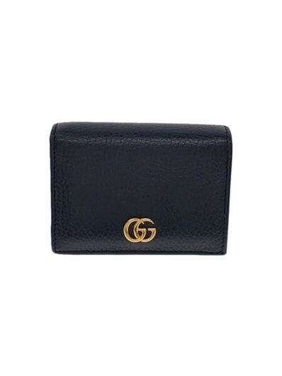 GUCCI GG Marmont Leather Card Case Wallet "Black"