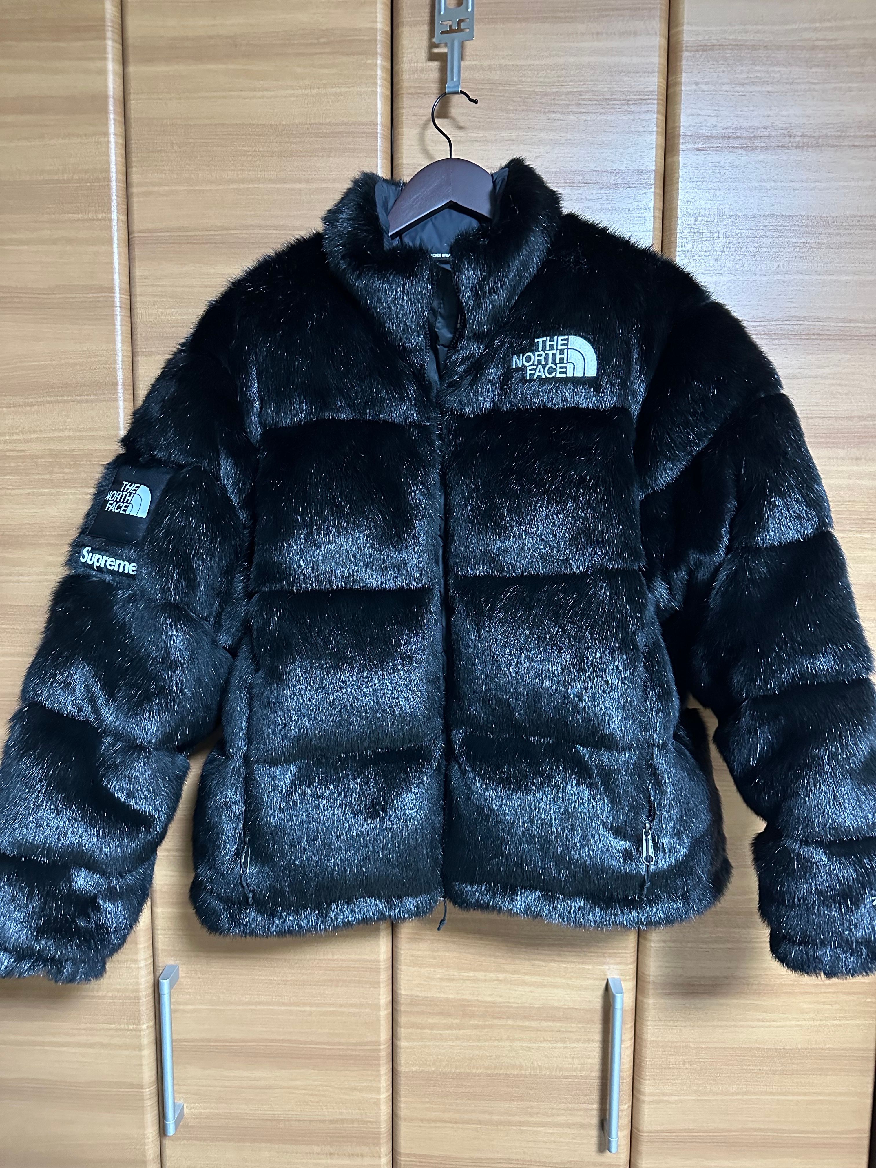 Supreme x The North Face Faux Fur Nuptse Jacket "Black"