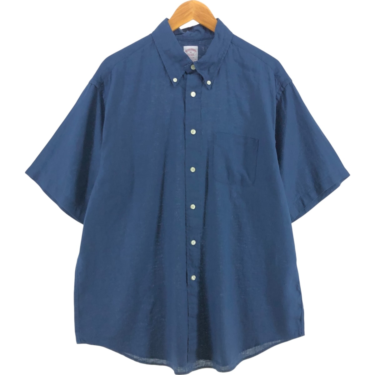 古着 ブルックスブラザーズ Brooks Brothers Est.1818 半袖 リネン ボタンダウンシャツ メンズXL相当/eaa560893