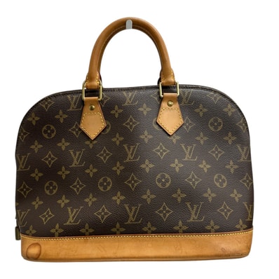 LOUIS VUITTON ルイヴィトン モノグラム アルマ ブラウン ゴールド金具 PVC レザー/ ハンドバッグ S1-00108 【中古】
