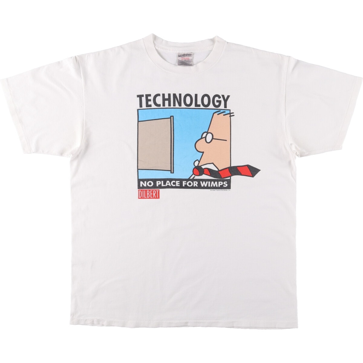 古着 90年代 オニータ ONEITA DILBERT ディルバート アニメ キャラクタープリントTシャツ USA製 メンズXL相当 ヴィンテージ/eaa563349