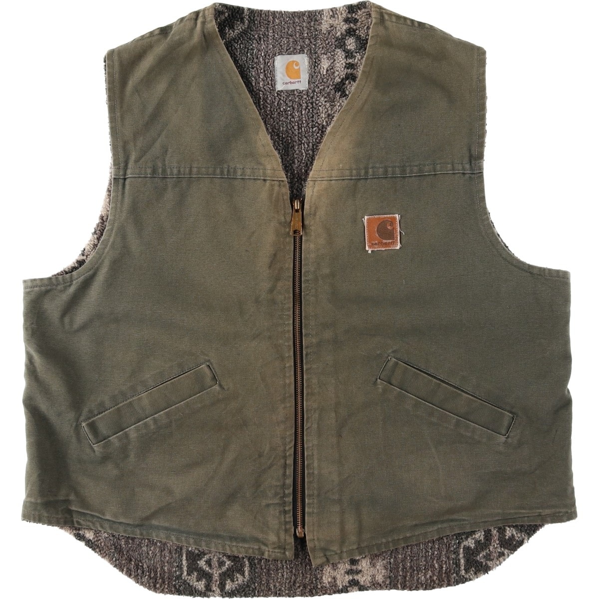 古着 カーハート Carhartt ネイティブ柄 ボアライナー ダックベスト メンズL相当 ヴィンテージ/evb034396