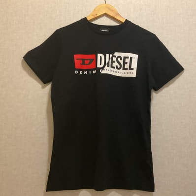 DIESEL 【ディーゼル】 半袖 Tシャツ ブラック ロゴ プリント M
