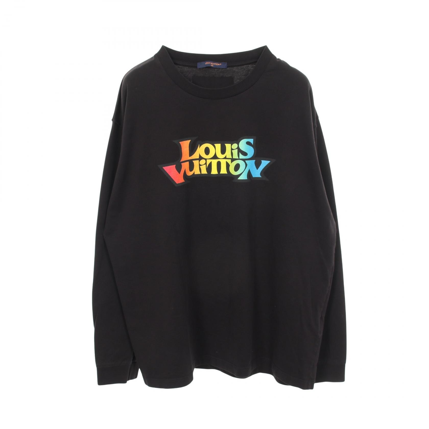 ルイ・ヴィトン LOUIS VUITTON LVフェード プリンテッド ロングスリーブ 長袖Tシャツ 衣料品 トップス コットン メンズ ブラック系 RM231M NPG HOY31W 【中古】