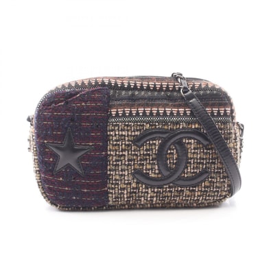 シャネル CHANEL ココマーク ショルダーバッグ バッグ ファブリック レザー レディース マルチカラー 【中古】