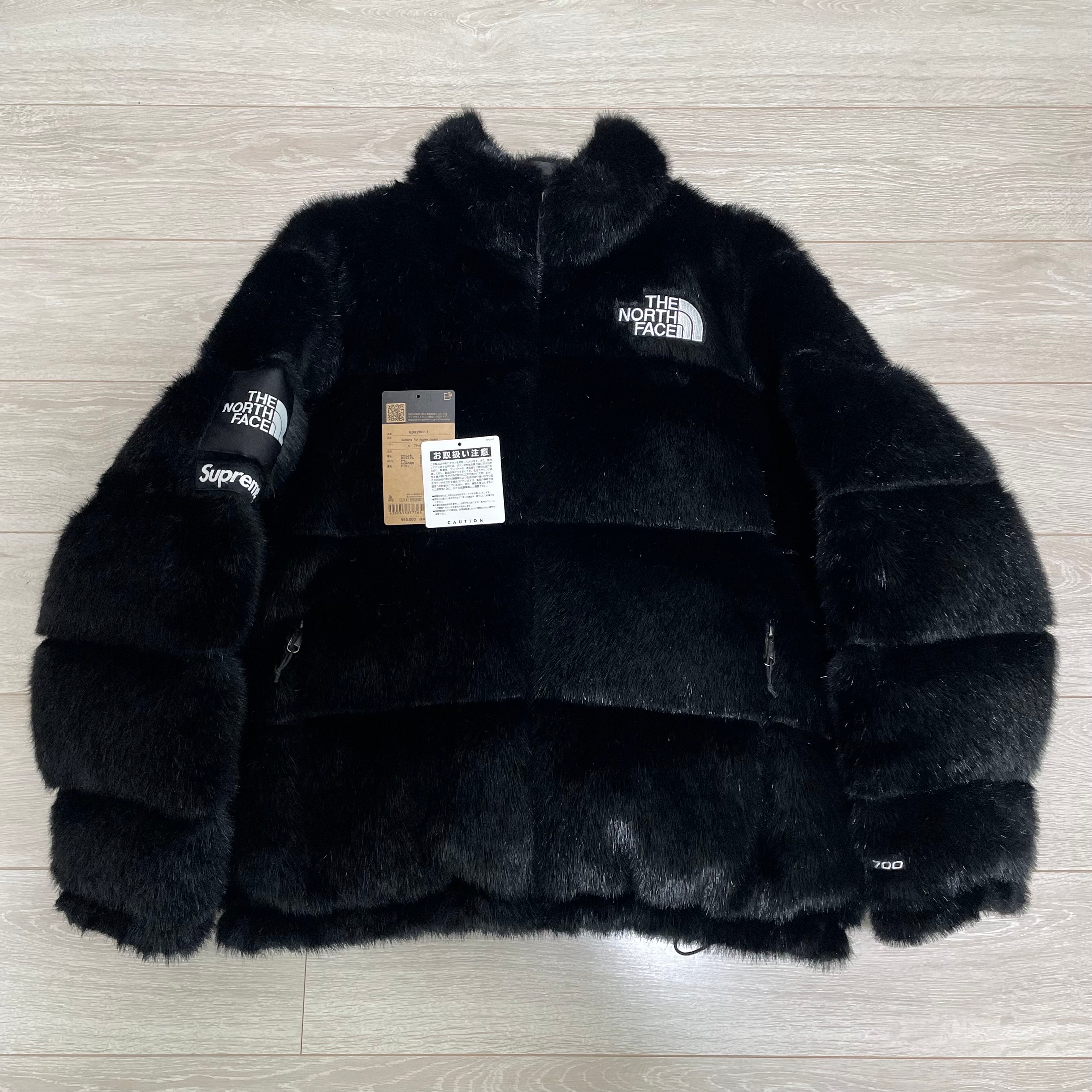 Supreme x The North Face Faux Fur Nuptse Jacket "Black"