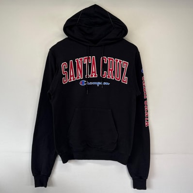 古着 チャンピオン Champion パーカー フーディー プルオーバー 袖プリント カレッジプリント スポーツ XS ブラック メンズ