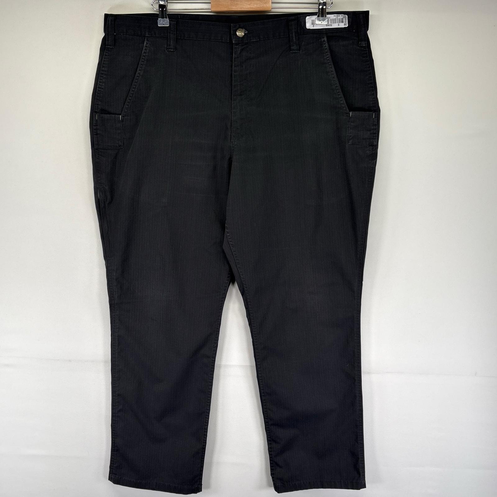 古着 カーハート Carhartt パンツ ワークパンツ リップストップ 大きいサイズ ストレート ワンポイントロゴ W40 L30  グレー系 メンズ