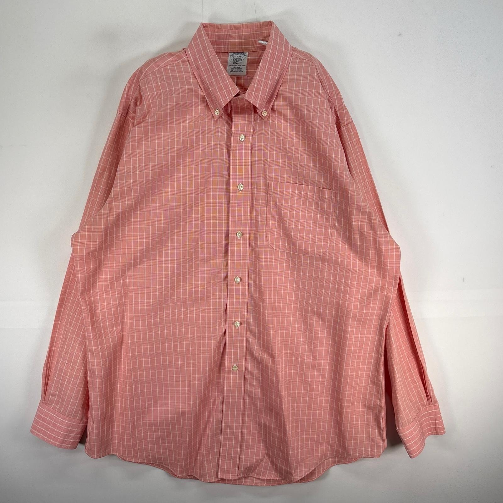 古着 ブルックスブラザーズ Brooks Brothers 長袖シャツ ボタンダウン CLASSIC 胸ポケ XL  ピンク系 チェック メンズ