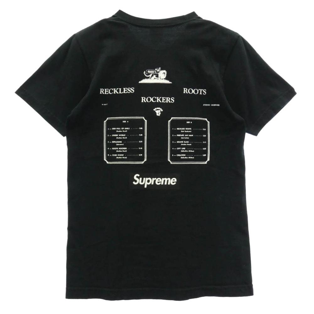 Supreme シュプリーム 13SS RECKLESS ROOTS ROCKERS TEE フロント バック ボックスロゴ プリント Tシャツ 半袖カットソー ブラック系 S【中古】