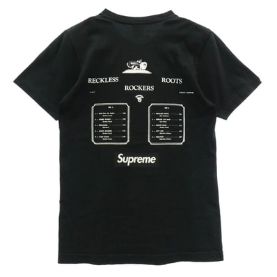 Supreme シュプリーム 13SS RECKLESS ROOTS ROCKERS TEE フロント バック ボックスロゴ プリント Tシャツ 半袖カットソー ブラック系 S【中古】