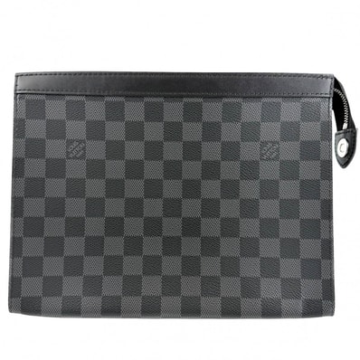 LOUIS VUITTON ルイヴィトン クラッチバッグ ダミエグラフィット ポシェット・ヴォワヤージュ MM セカンドバッグ N41696 ブラック 黒 シルバー金具 メンズ 美品【中古品】