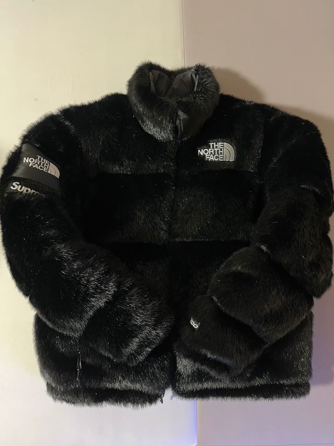 Supreme x The North Face Faux Fur Nuptse Jacket "Black"