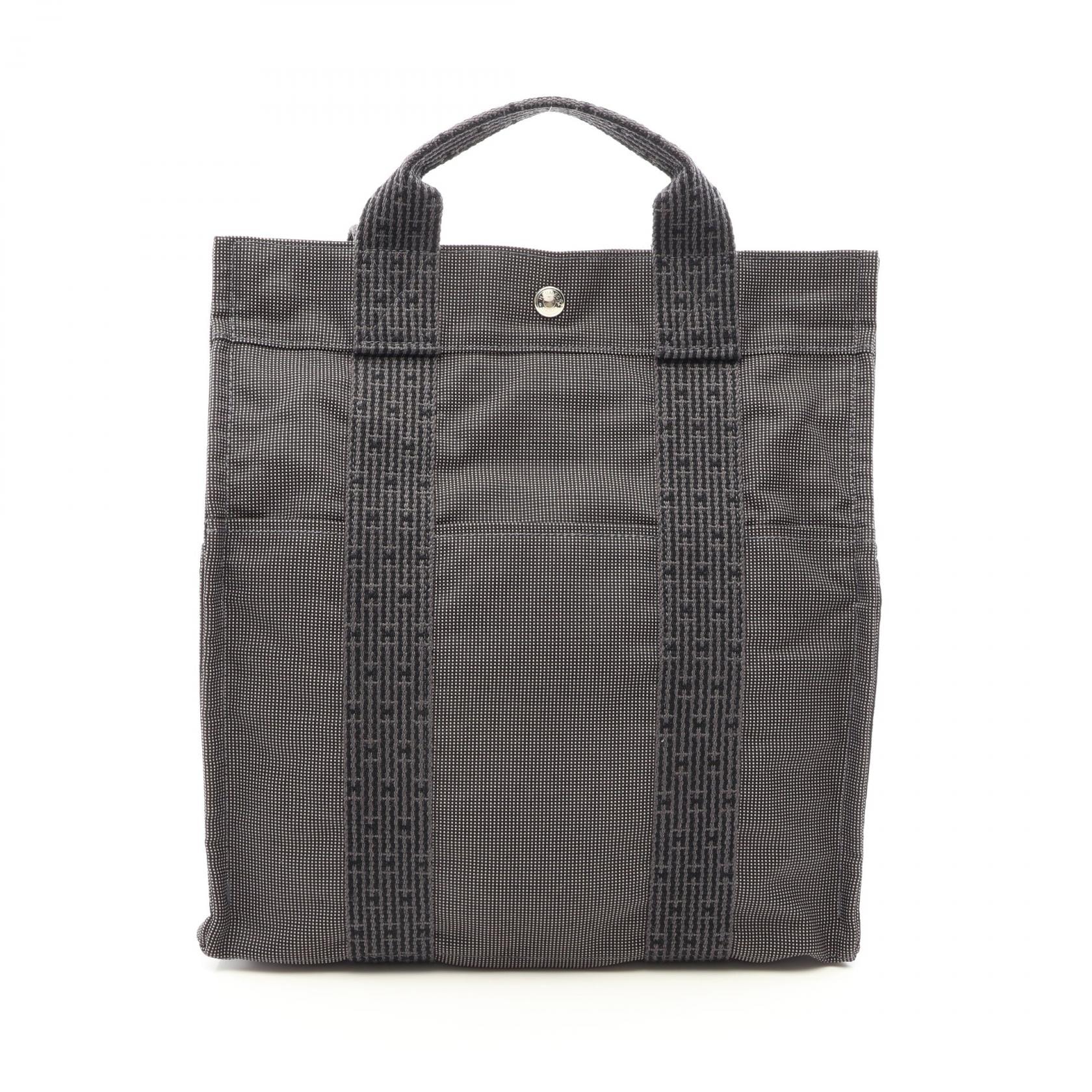 エルメス HERMES エールライン アドMM リュックサック バックパック バッグ ナイロンキャンバス メンズ レディース グレー系 【中古】