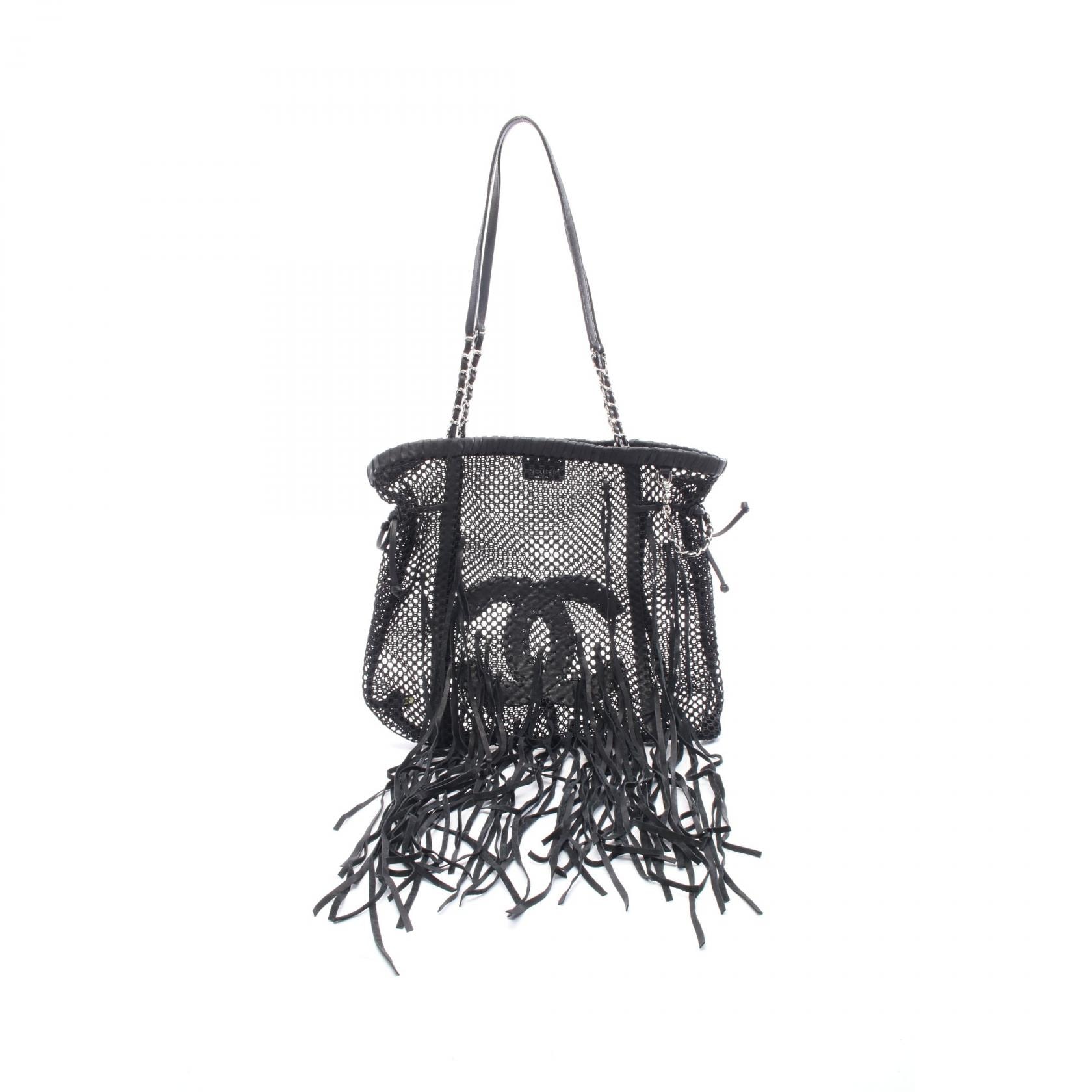 シャネル CHANEL ココマーク ショルダーバッグ バッグ レザー メッシュ レディース ブラック系 WS11685 【中古】