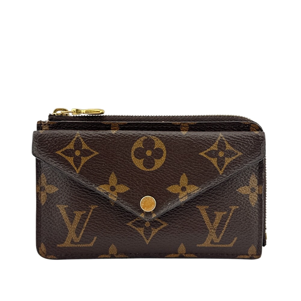 ルイヴィトン LOUIS VUITTON カードケース モノグラム ポルト カルト・レクト ヴェルソ L字ファスナー キーリング 小銭 コイン 収納 M69431 ブラウン