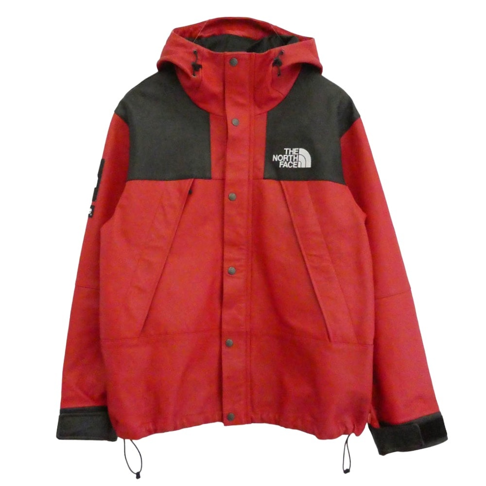 Supreme シュプリーム レザージャケット 18AW NP61807I × THE NORTH FACE ノースフェイス Leather Mountain Parka レザー マウンテン パーカー レザー ジャケット レッド系 L【中古】