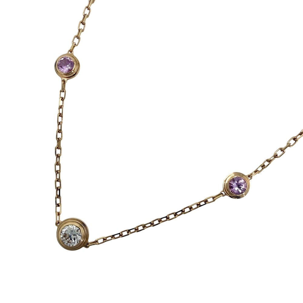 CARTIER カルティエ ネックレス ディアマンレジェ 3P ジュエリー アクセサリー Au750 18金PG K18ピンクゴールド    ダイヤモンド レディース 約3.3g【中古品】