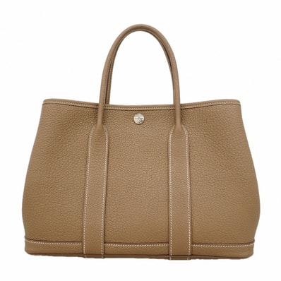 ★最終価格★SALE【6fa1218】エルメス トートバッグ ガーデンパーティTPM カントリー エトゥープ シルバー金具 Z刻印【中古】レディース