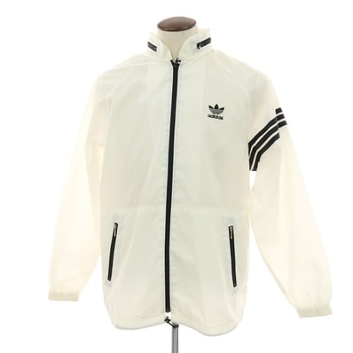 【中古】アディダス adidas 90’s ポリエステル ウインドブレーカー ホワイト【サイズO-XO】【メンズ】