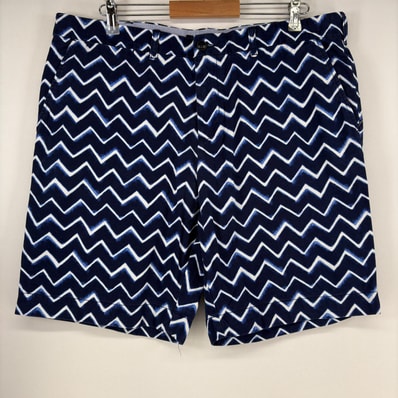 古着 トミーヒルフィガー TOMMY HILFIGER ショートパンツ サンダー 稲妻 チノパン ハーフパンツ 総柄 w38 ネイビー 総柄 メンズ