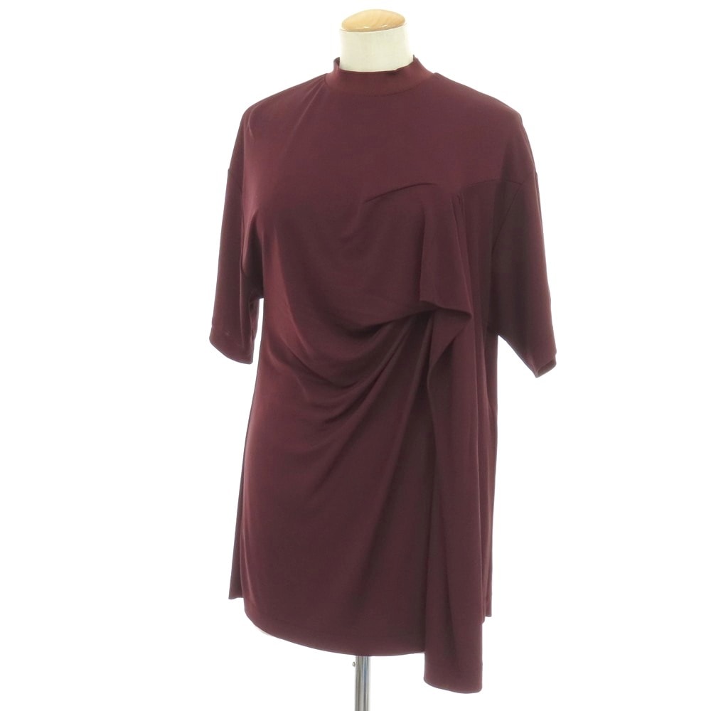 【中古】【未使用】トーガ TOGA レーヨンポリエステル ハイツイストスムースジャージー 半袖Tシャツ ワインレッド【サイズ36】【レディース】